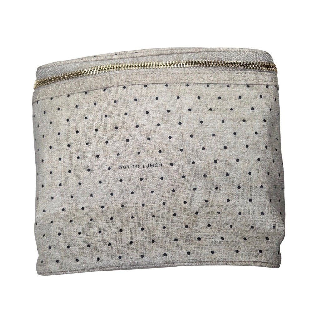 Kate Spade New York Out To Lunch Insulated Tote Polka Dot Linen Makeup Bag